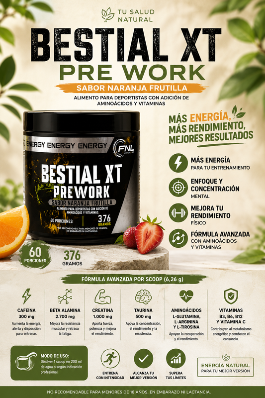 Bestial XT Prework en polvo