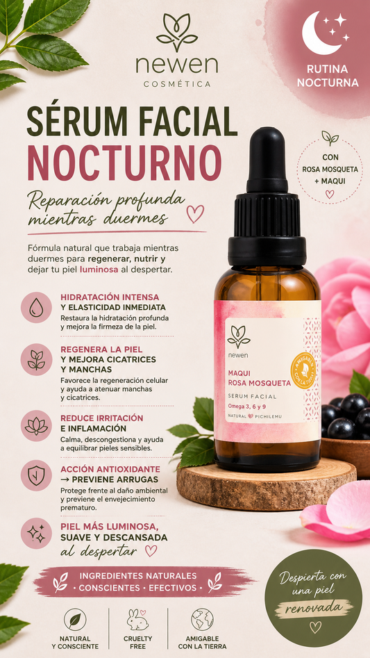🌙 Serum Facial Nocturno – Newen Cosmética
