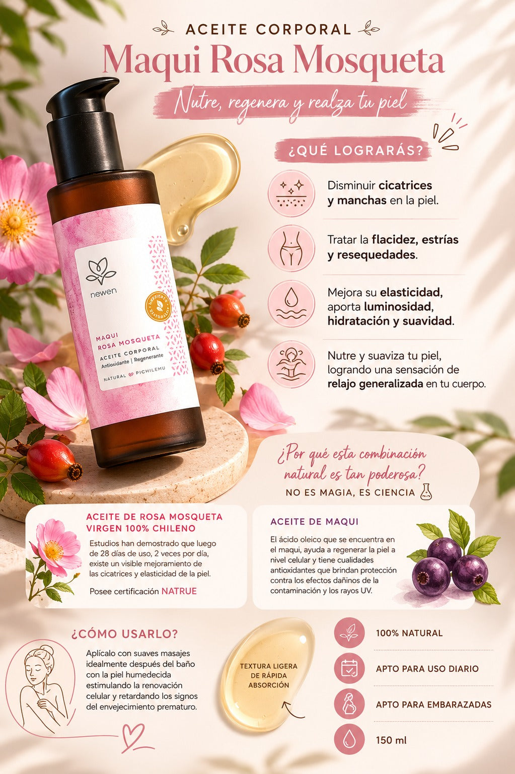 Aceite Corporal Maqui-Rosa Mosqueta- NEWEN