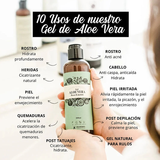 Gel Calmante de Aloe Vera, Agua de Rosas y Jazmín- Rosa Bergamota