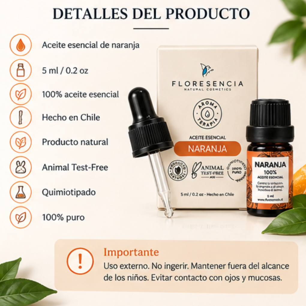Aceite Esencial Naranja Dulce 5 ml – Floresencia