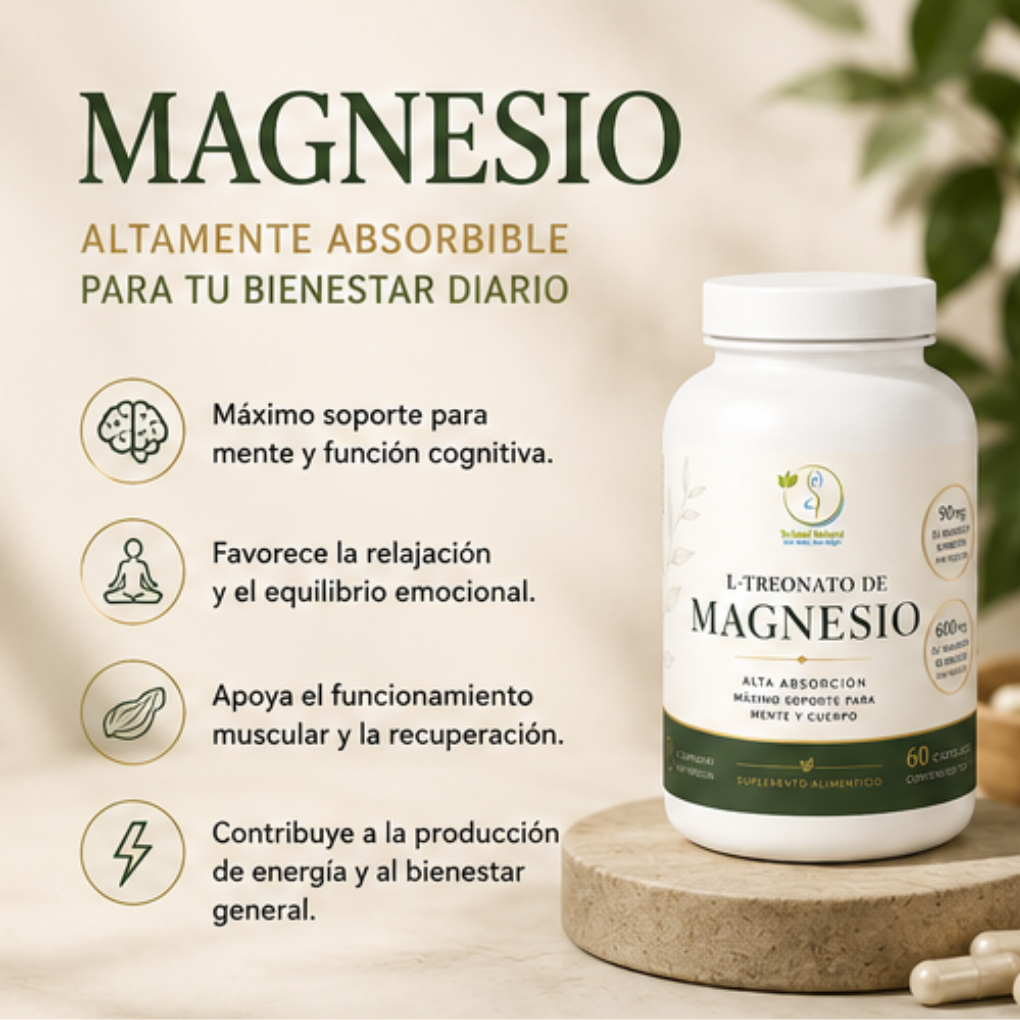 L-Treonato de Magnesio + Bisglicinato con Vitamina B6