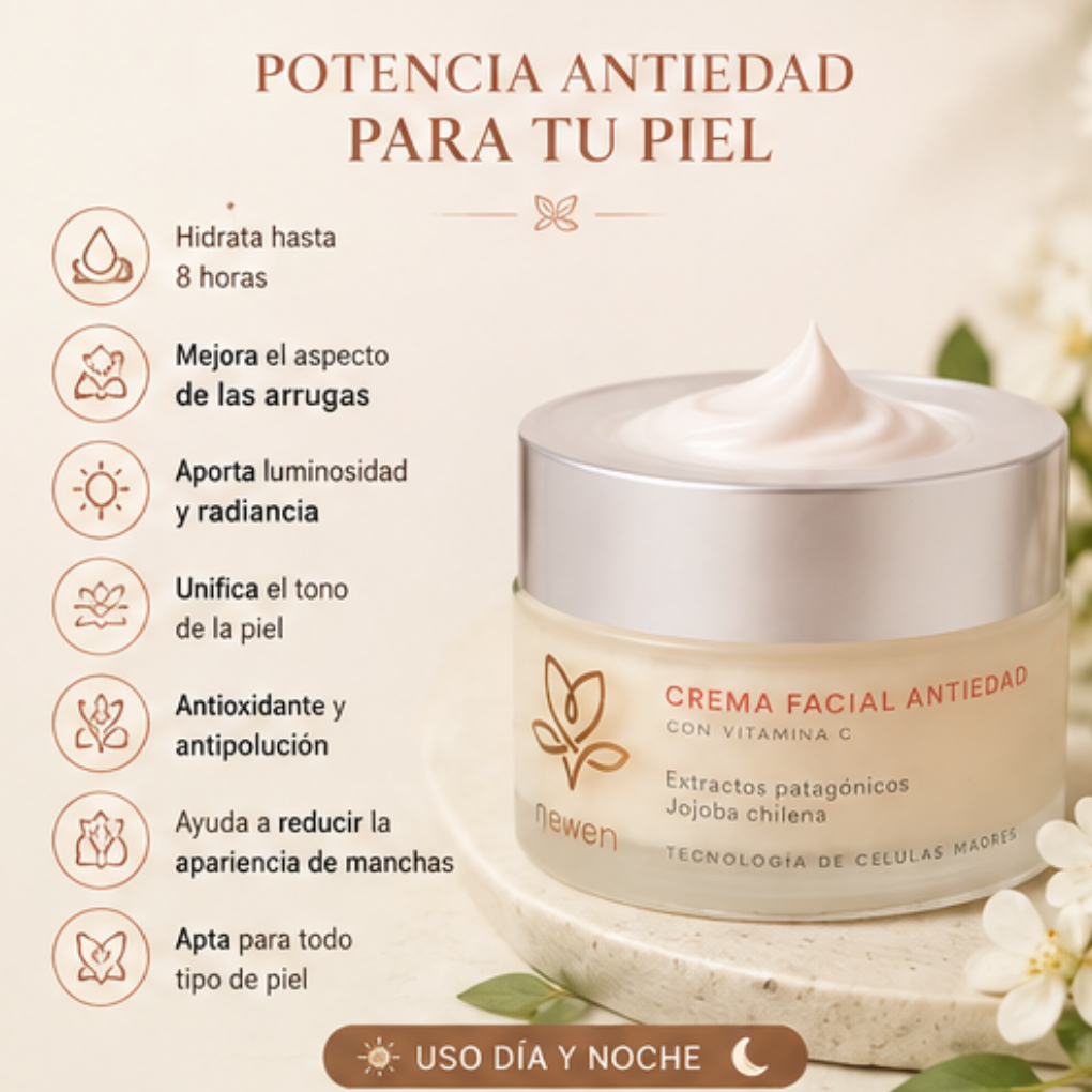 Crema Facial Antiedad Intensiva Células Madre Newen 50 g