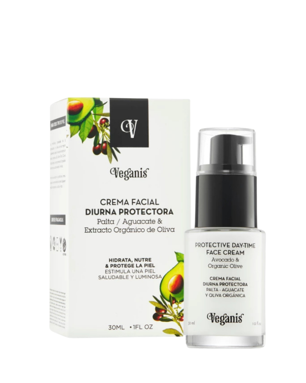Crema Facial Diurna Protectora Palta y Extracto de Oliva 30 ml Orgánico Veganis