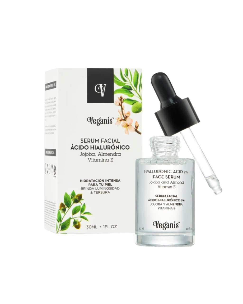 Serum Facial Ácido Hialurónico 2% Vitamina E 30 ml Veganis