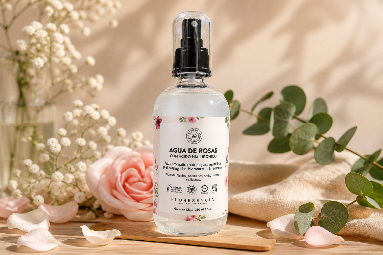 Agua de Rosas con ácido hialurónico- Floresencia