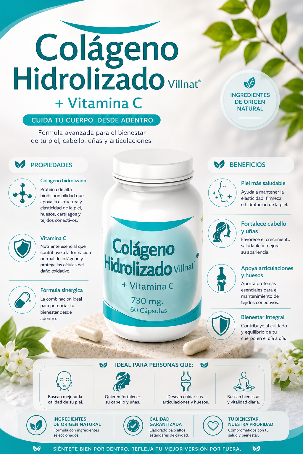 Colágeno Hidrolizado más Vitamina C Villnat N&S
