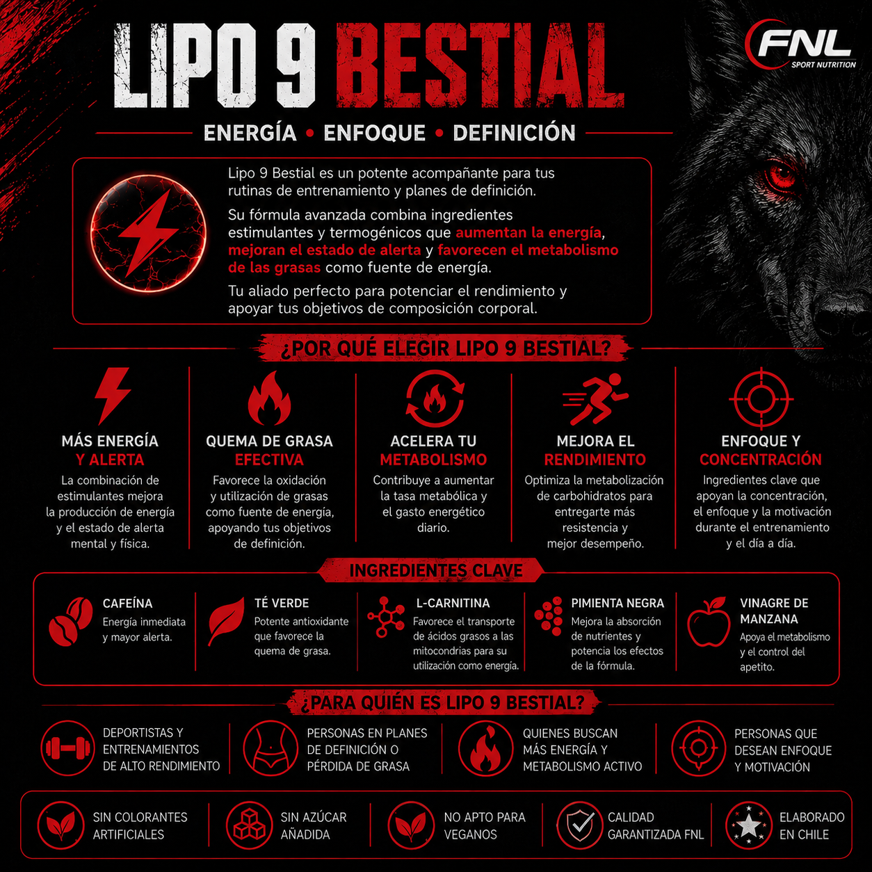Lipo 9 Bestial FNL 120 Cápsulas