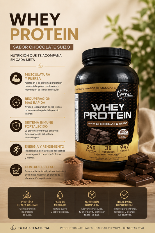 WHEY PROTEIN- sabor Chocolate suizo