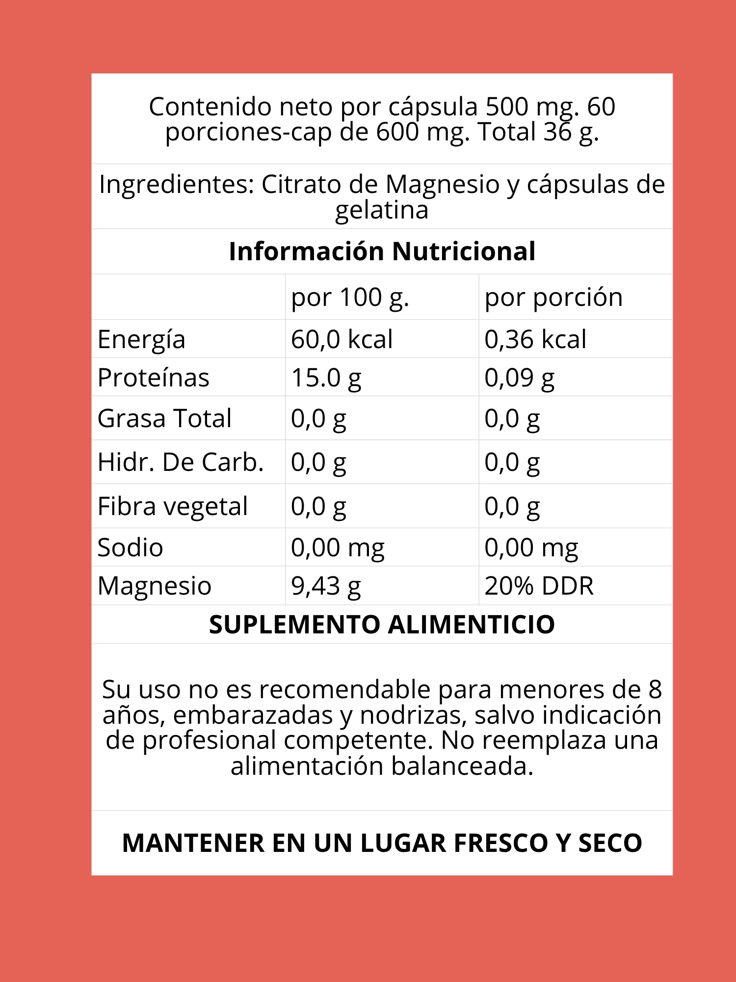 Citrato de Magnesio Villnat N&S