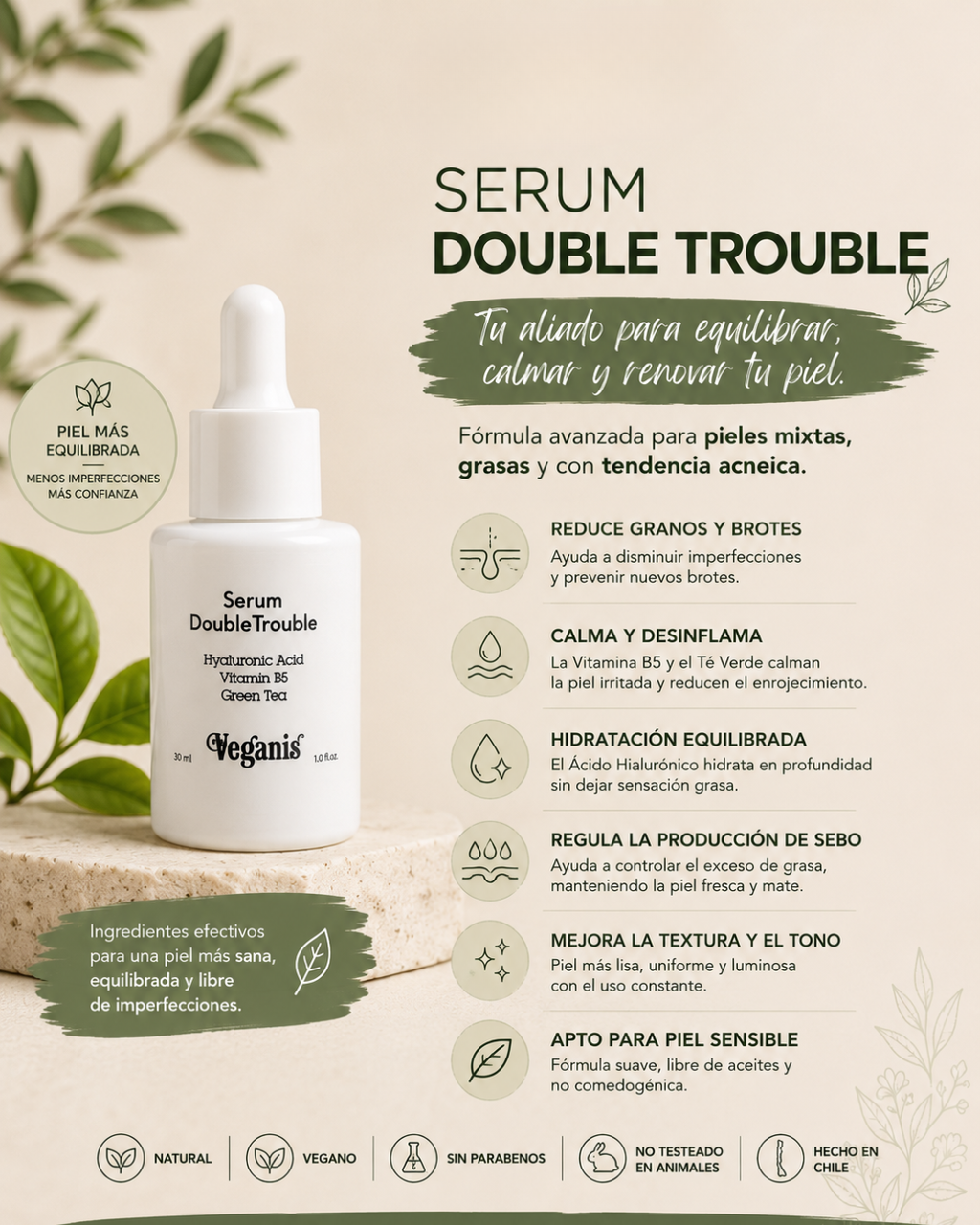 Sérum Facial Double Trouble Veganis