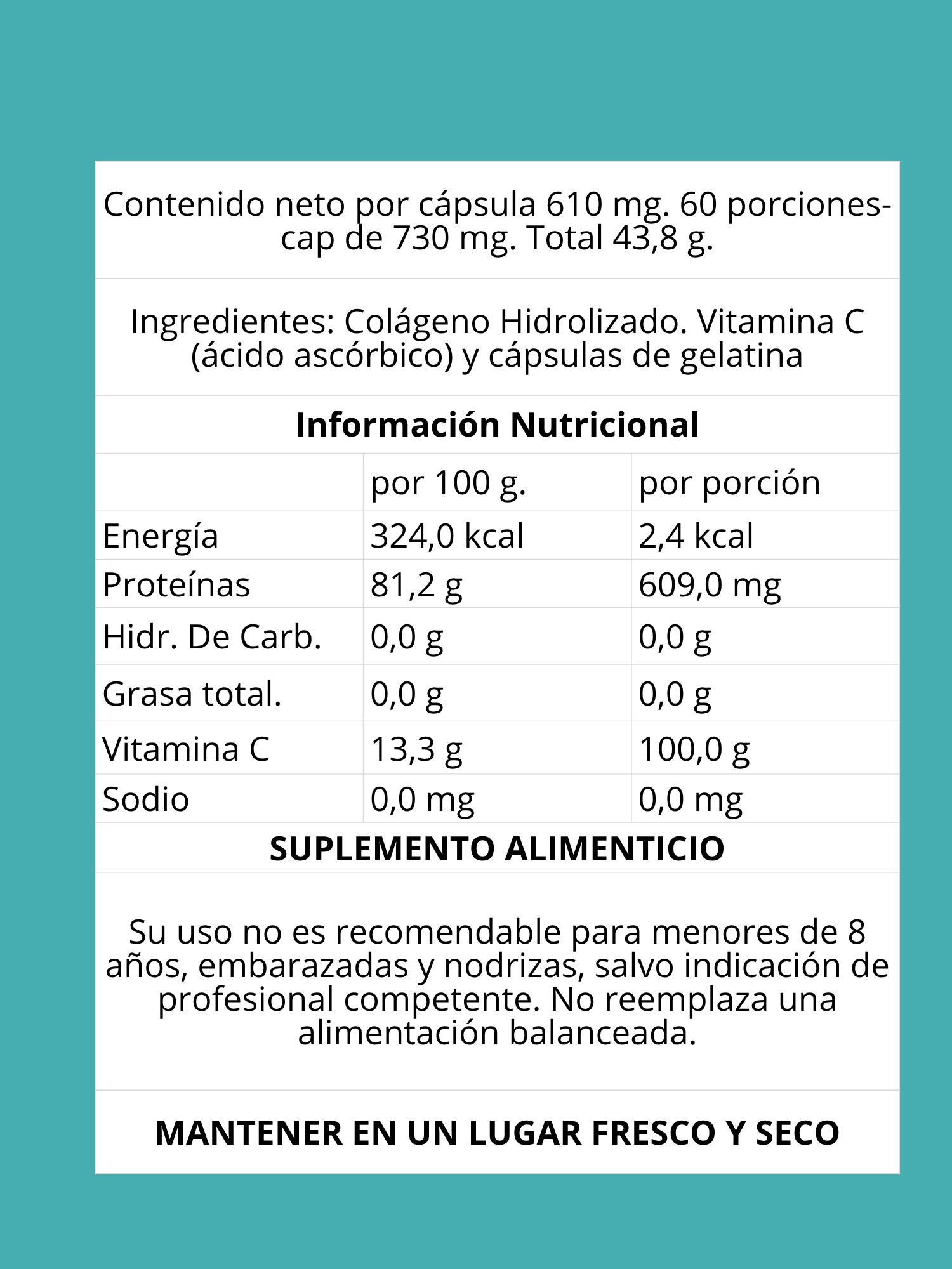 Colágeno Hidrolizado más Vitamina C Villnat N&S