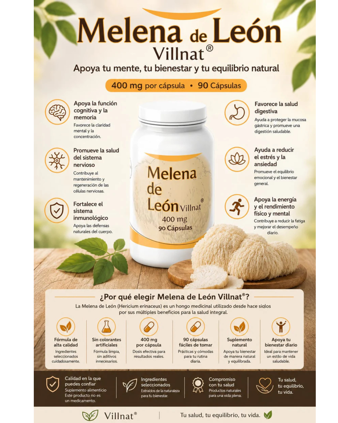 Melena de León 400mg Villnat N&S